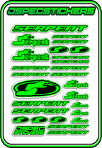 SERPENT RC STICKER SHEET A5 - Jspec Stickers