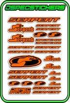 SERPENT RC STICKER SHEET A5 - Jspec Stickers