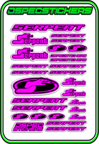 SERPENT RC STICKER SHEET A5 - Jspec Stickers