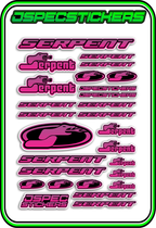 SERPENT RC STICKER SHEET A5 - Jspec Stickers