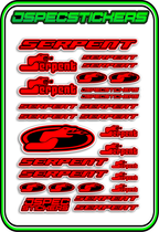 SERPENT RC STICKER SHEET A5 - Jspec Stickers