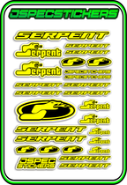 SERPENT RC STICKER SHEET A5 - Jspec Stickers