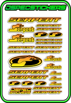 SERPENT RC STICKER SHEET A5 - Jspec Stickers