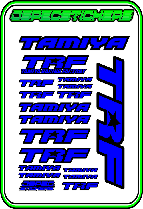 TAMIYA TRF RC STICKER SHEET A5 - Jspec Stickers
