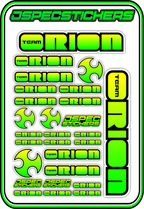 TEAM ORION RC STICKER SHEET A5 - Jspec Stickers