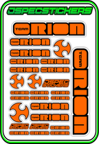 TEAM ORION RC STICKER SHEET A5 - Jspec Stickers