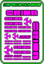 TEAM ORION RC STICKER SHEET A5 - Jspec Stickers