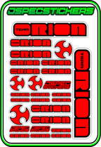 TEAM ORION RC STICKER SHEET A5 - Jspec Stickers