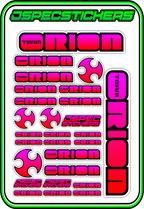 TEAM ORION RC STICKER SHEET A5 - Jspec Stickers