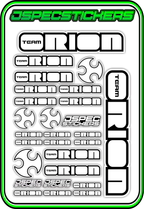 TEAM ORION RC STICKER SHEET A5 - Jspec Stickers