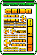 TEAM ORION RC STICKER SHEET A5 - Jspec Stickers