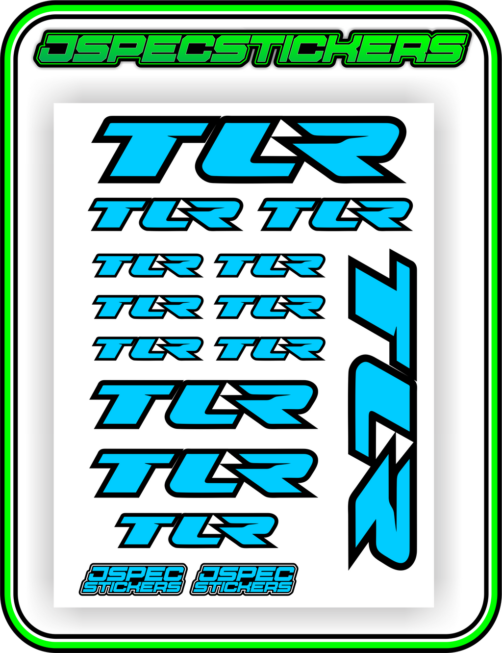 TLR LOSI RACING STICKER SHEET A5 - Jspec Stickers