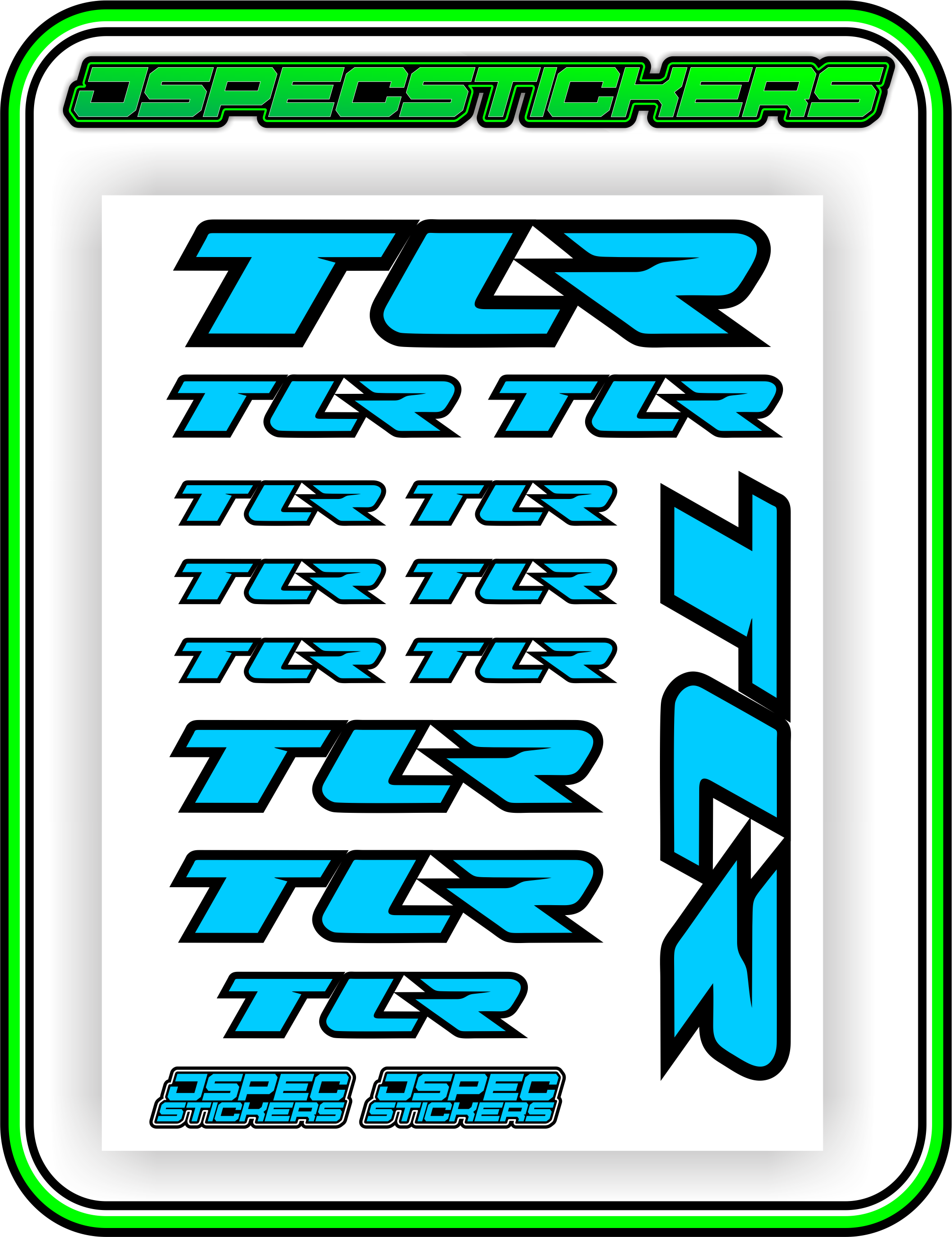 TLR LOSI RACING STICKER SHEET A5 - Jspec Stickers