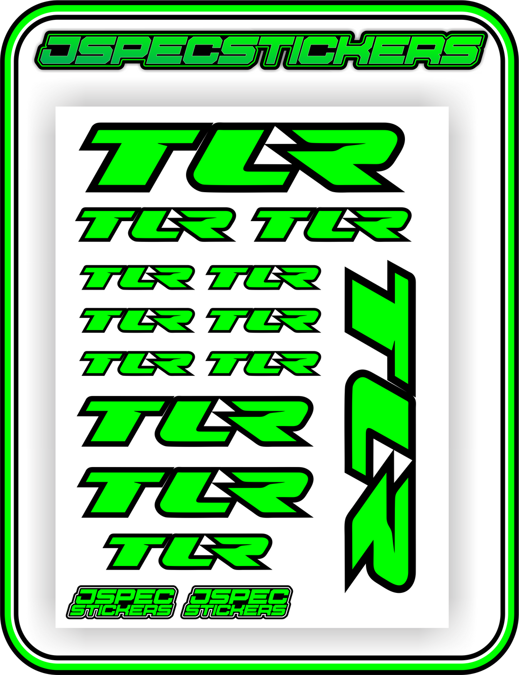 TLR LOSI RACING STICKER SHEET A5 - Jspec Stickers