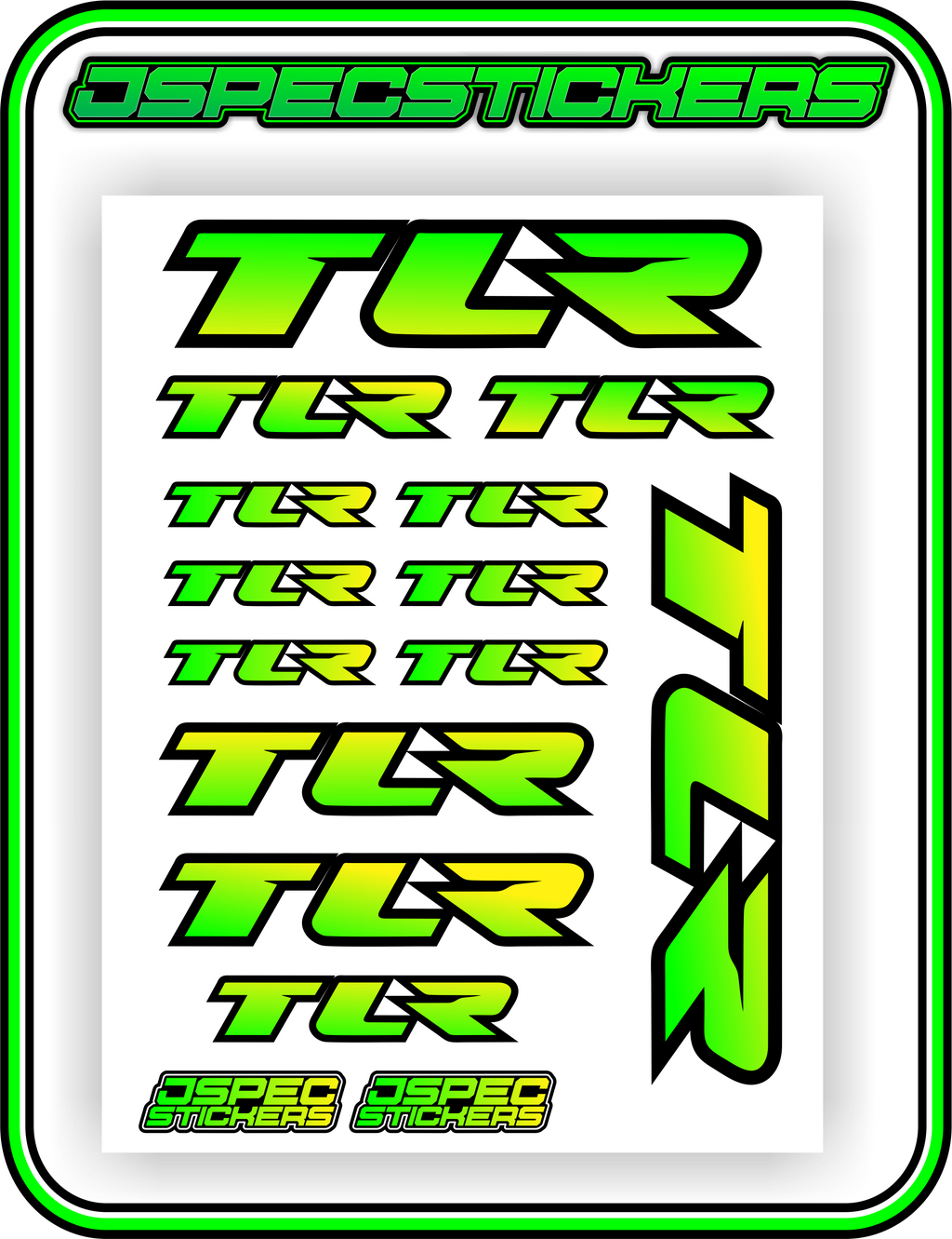 TLR LOSI RACING STICKER SHEET A5 - Jspec Stickers