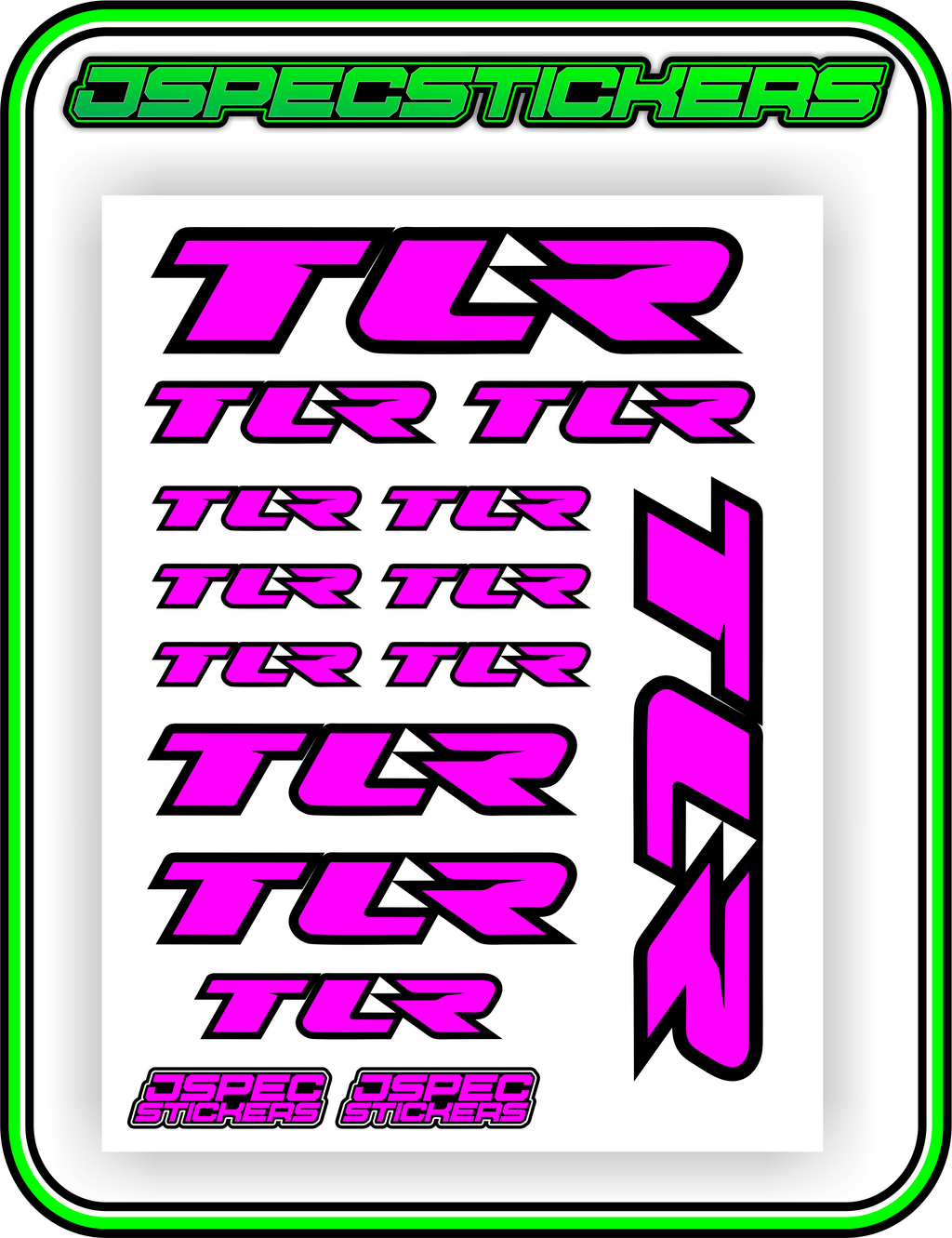 TLR LOSI RACING STICKER SHEET A5 - Jspec Stickers