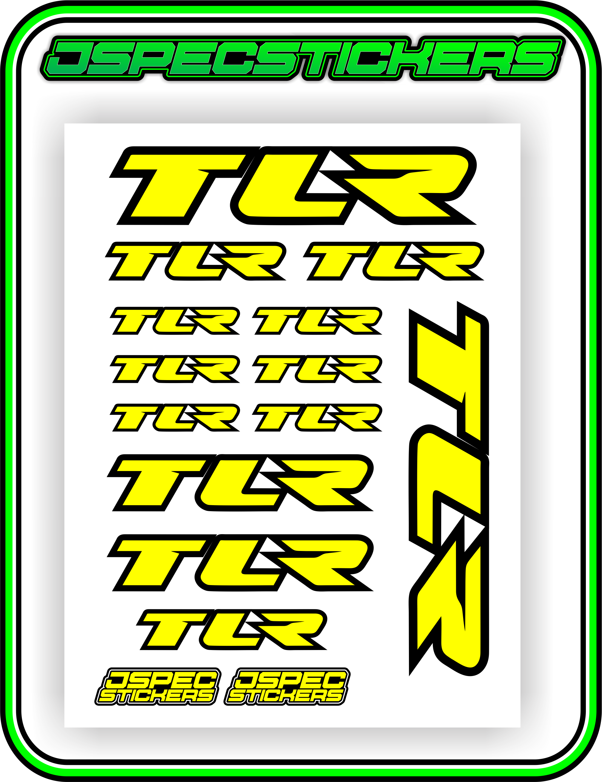 TLR LOSI RACING STICKER SHEET A5 - Jspec Stickers