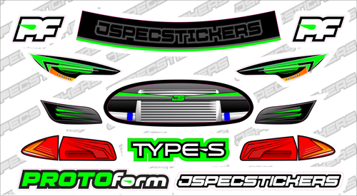 PROTOform Headlight / Grill Sticker kit - Jspec Stickers