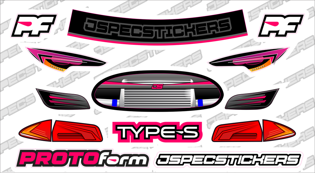 PROTOform Headlight / Grill Sticker kit - Jspec Stickers