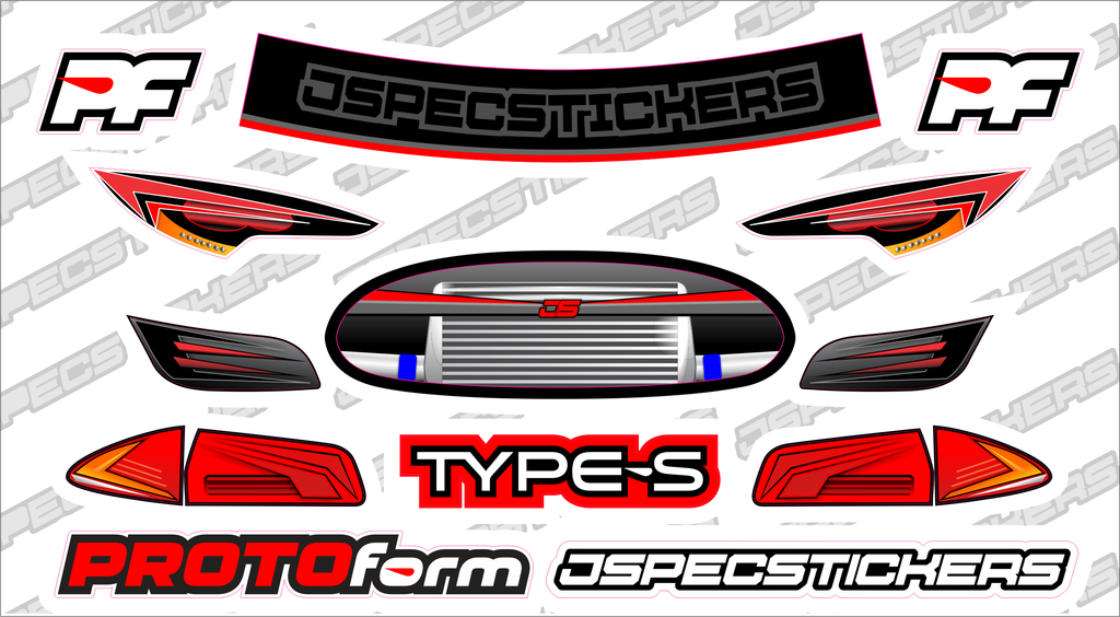 PROTOform Headlight / Grill Sticker kit - Jspec Stickers