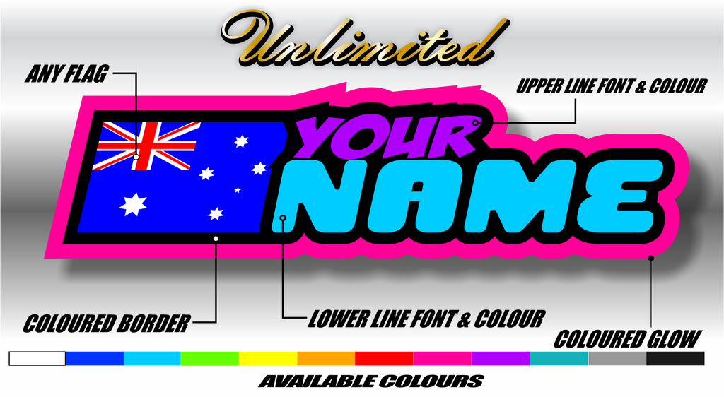 UNLIMITED CUSTOM NAME STICKER - Jspec Stickers