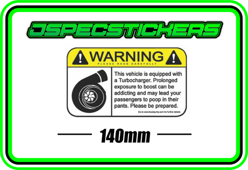 WARNING TURBO BUMPER STICKER - Jspec Stickers