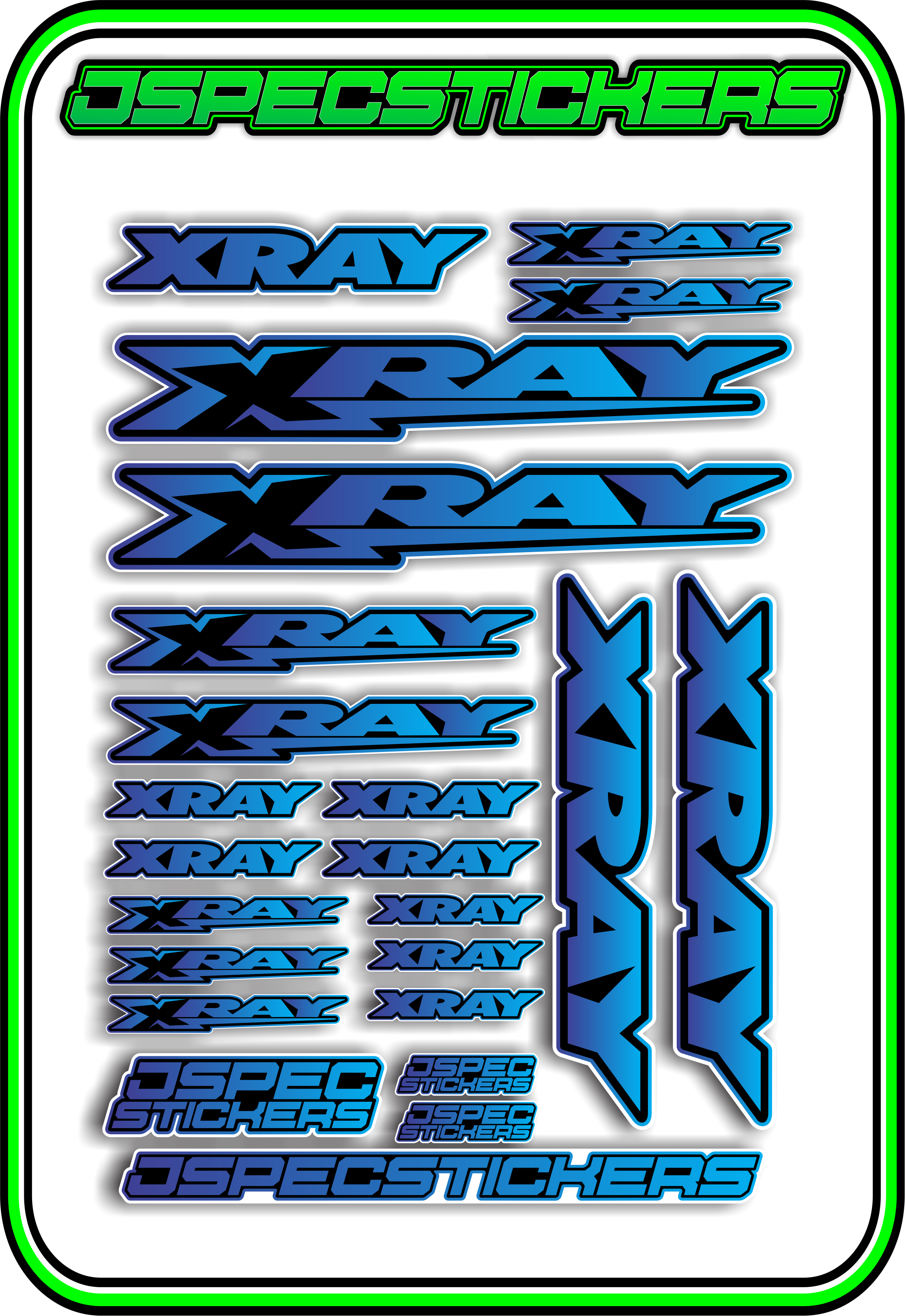 XRAY RC STICKER SHEET A5 - Jspec Stickers
