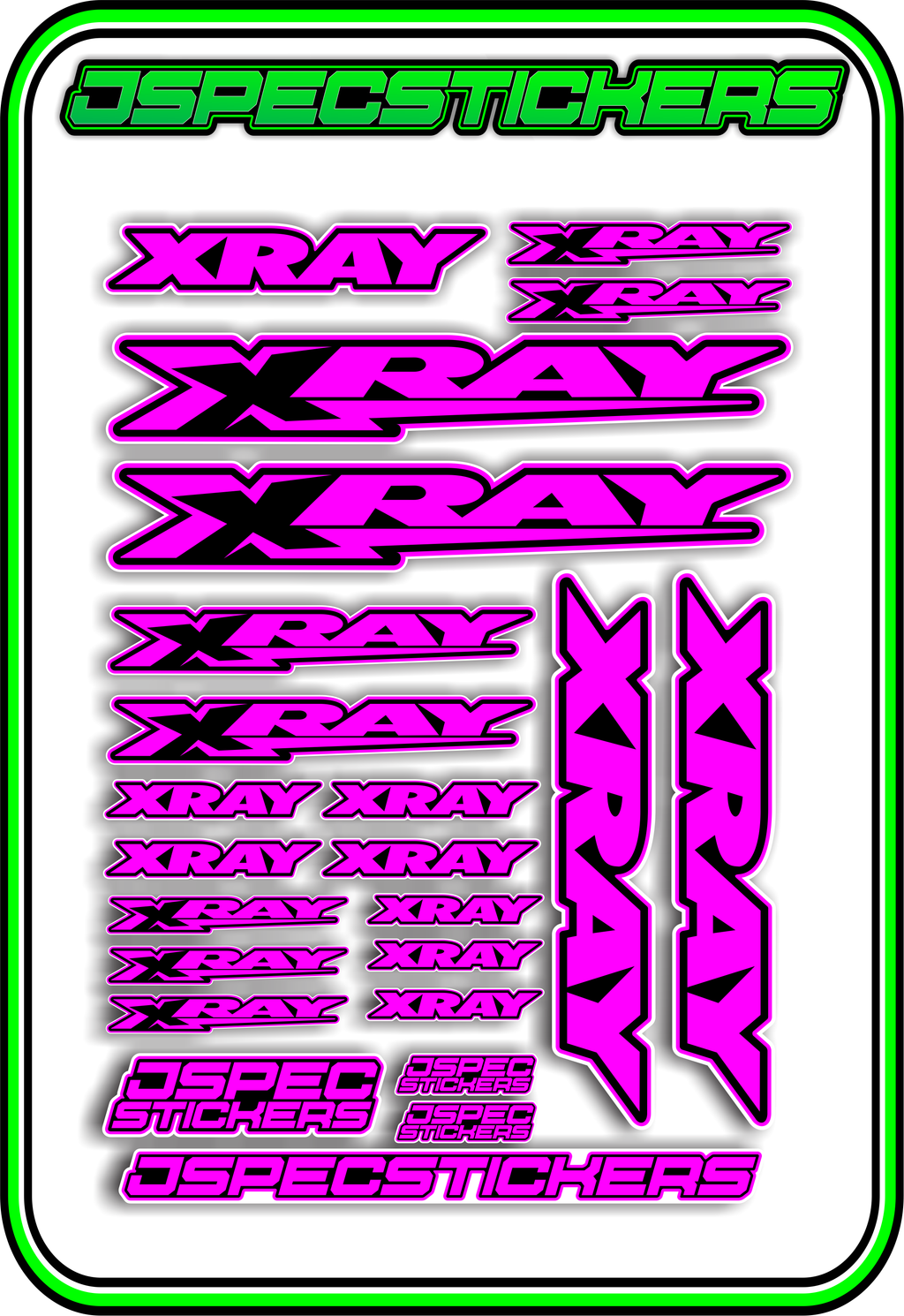 XRAY RC STICKER SHEET A5 - Jspec Stickers