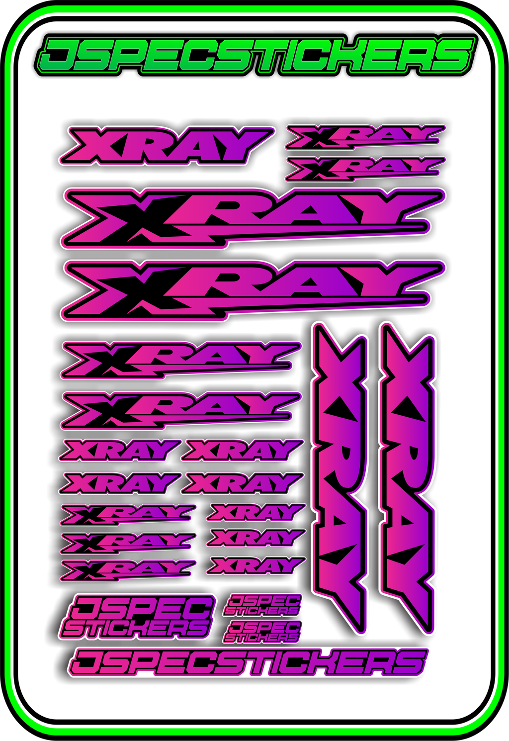 XRAY RC STICKER SHEET A5 - Jspec Stickers