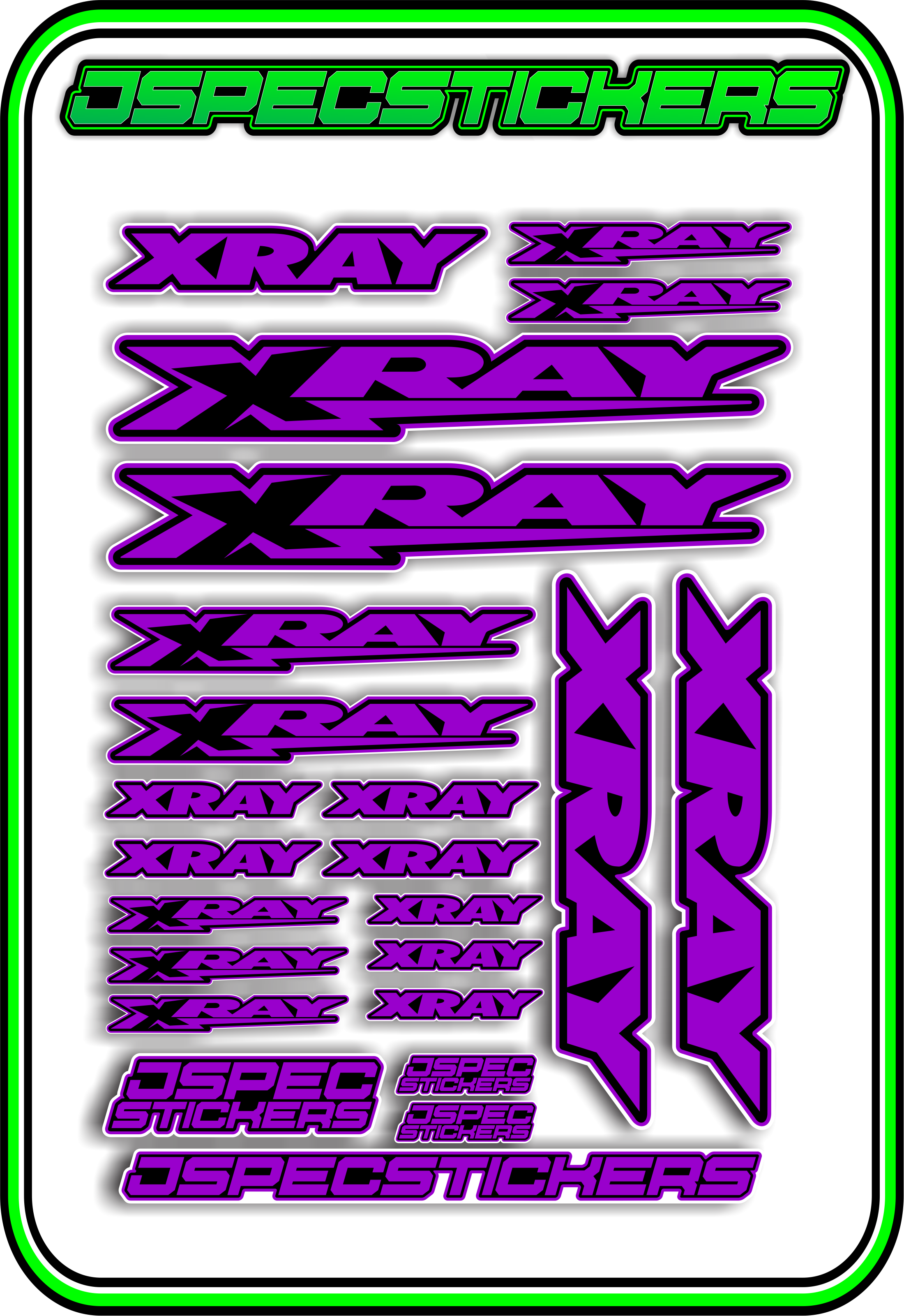 XRAY RC STICKER SHEET A5 - Jspec Stickers