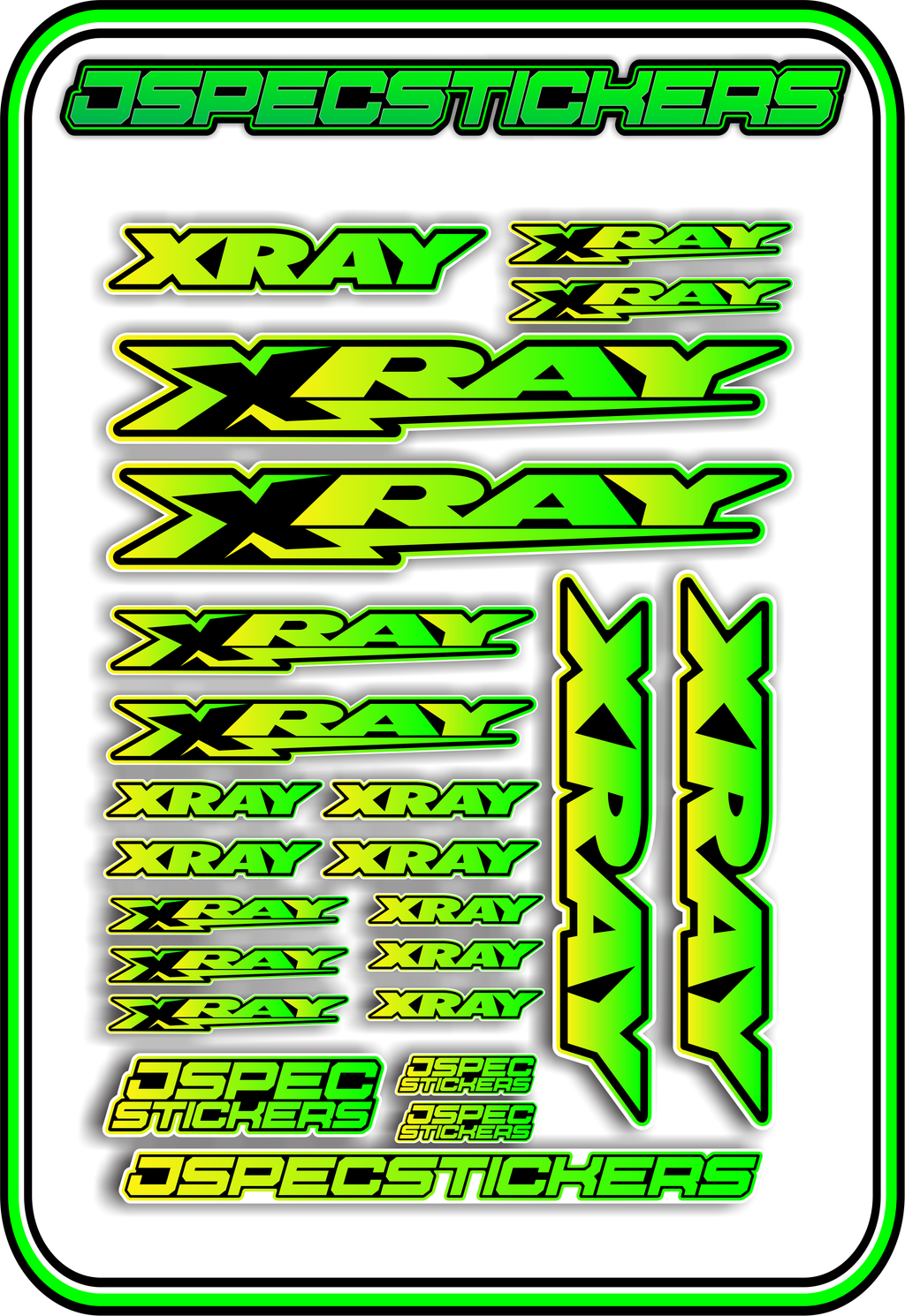 XRAY RC STICKER SHEET A5 - Jspec Stickers