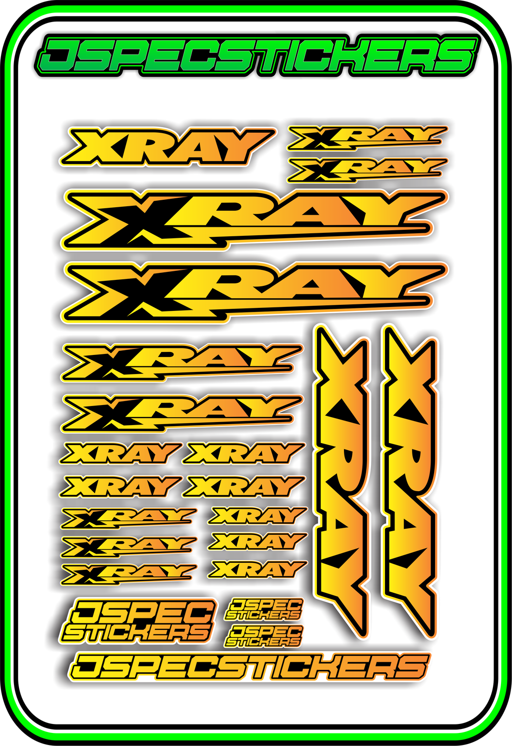 XRAY RC STICKER SHEET A5 - Jspec Stickers