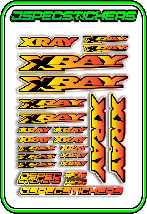 XRAY RC STICKER SHEET A5 - Jspec Stickers