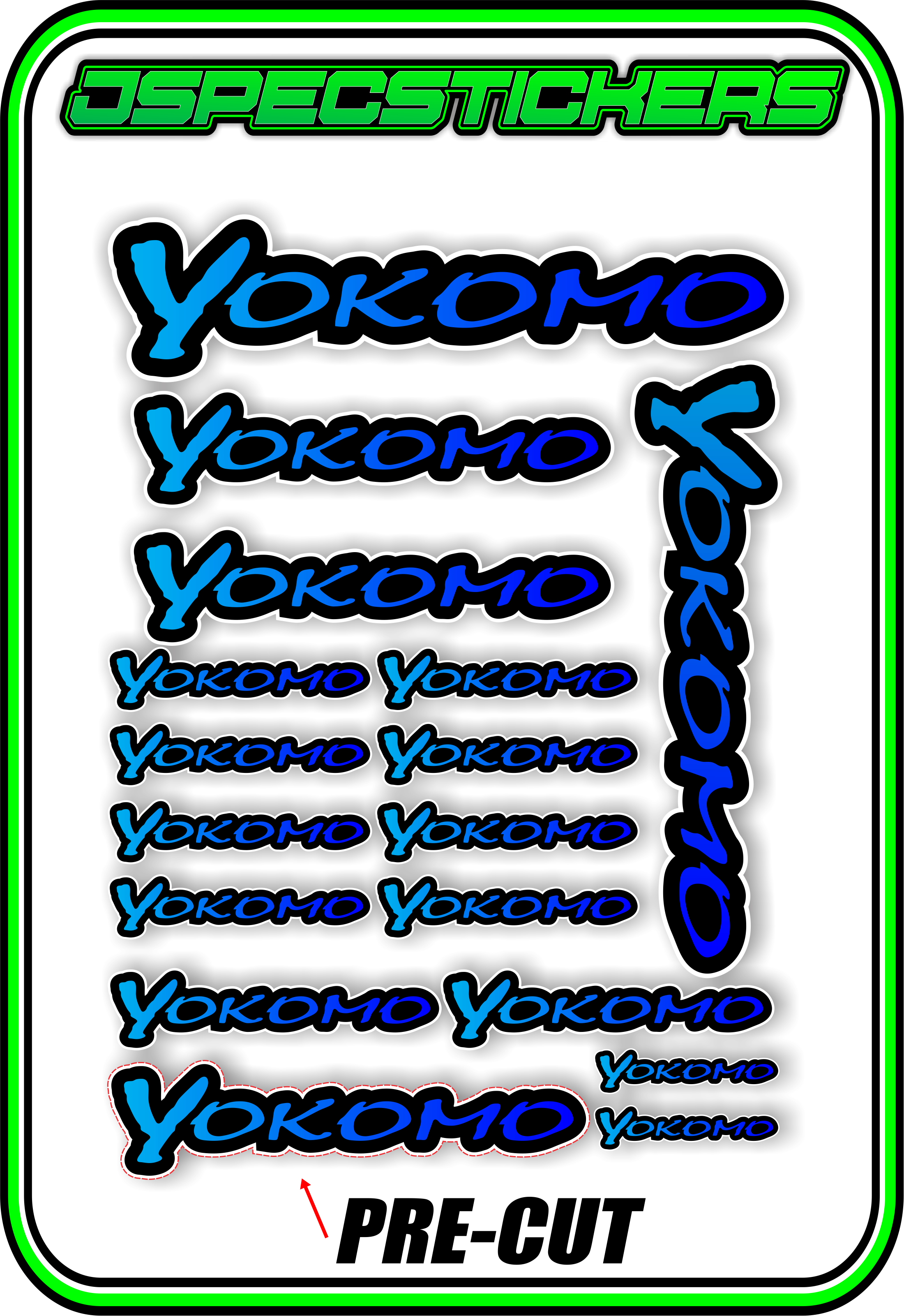 YOKOMO RC STICKER SHEET A5 - Jspec Stickers