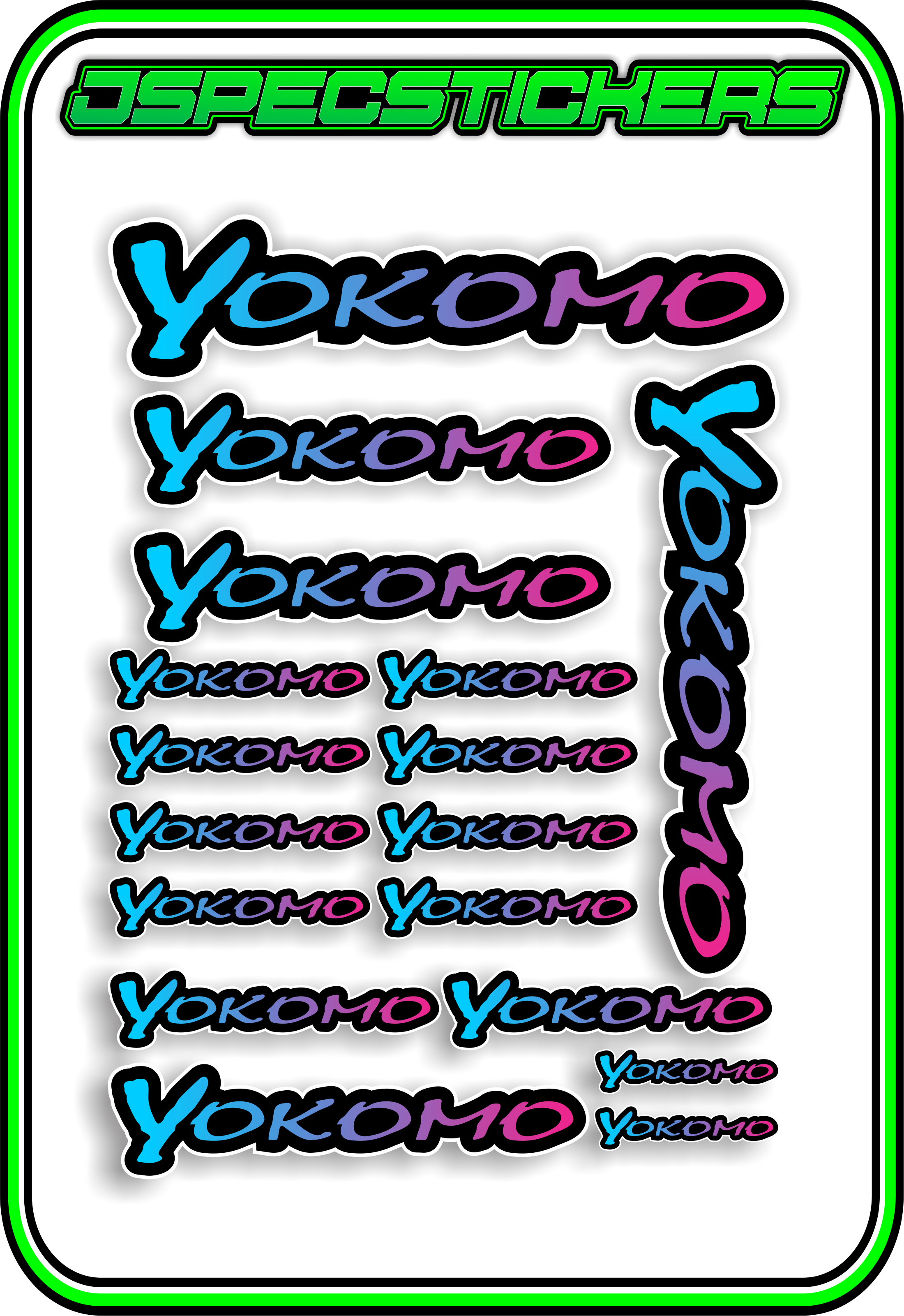 YOKOMO RC STICKER SHEET A5 - Jspec Stickers