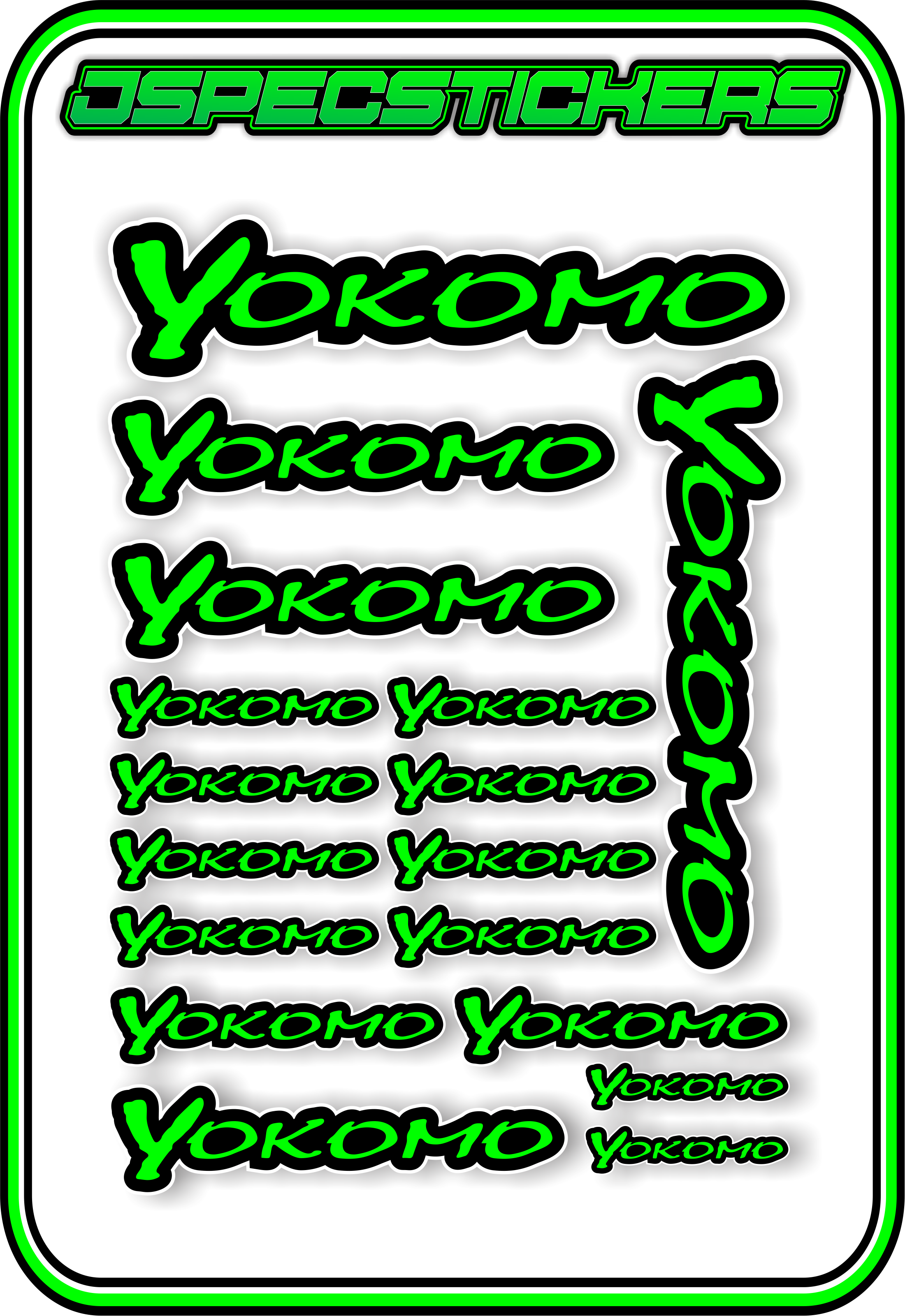 YOKOMO RC STICKER SHEET A5 - Jspec Stickers