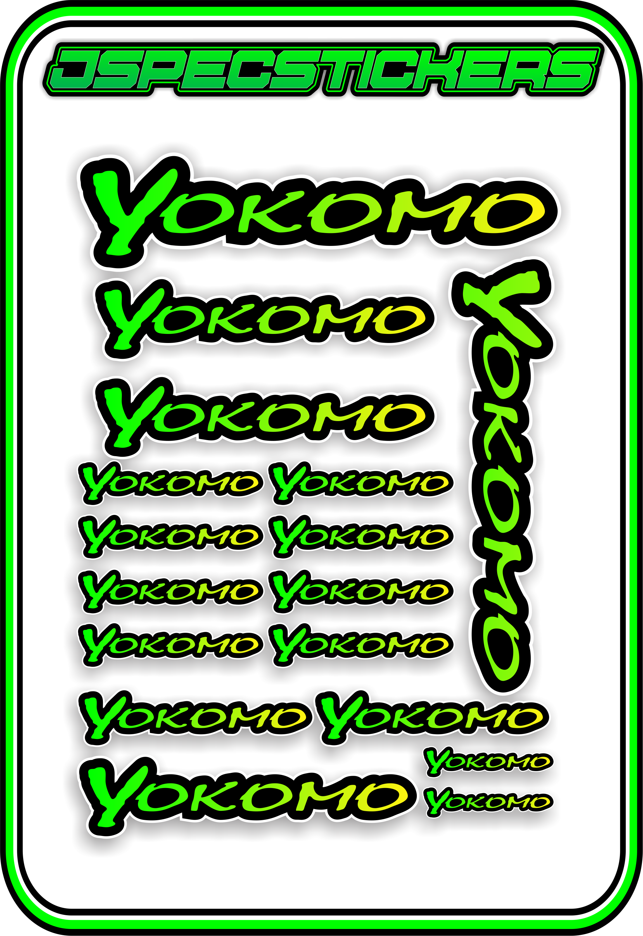YOKOMO RC STICKER SHEET A5 - Jspec Stickers