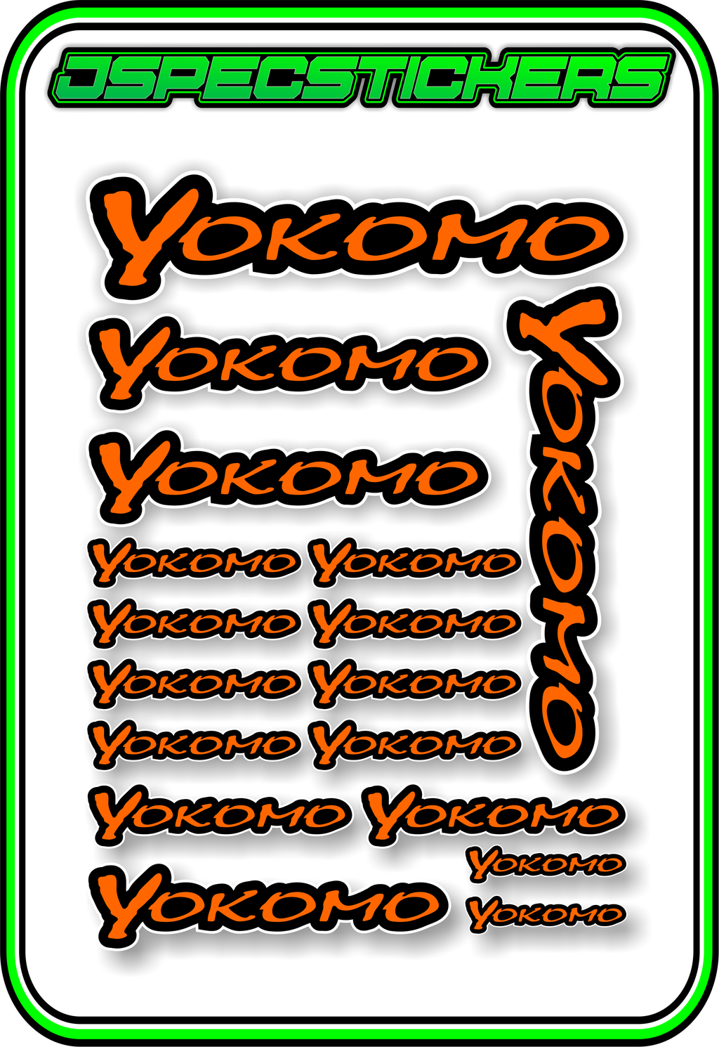 YOKOMO RC STICKER SHEET A5 - Jspec Stickers