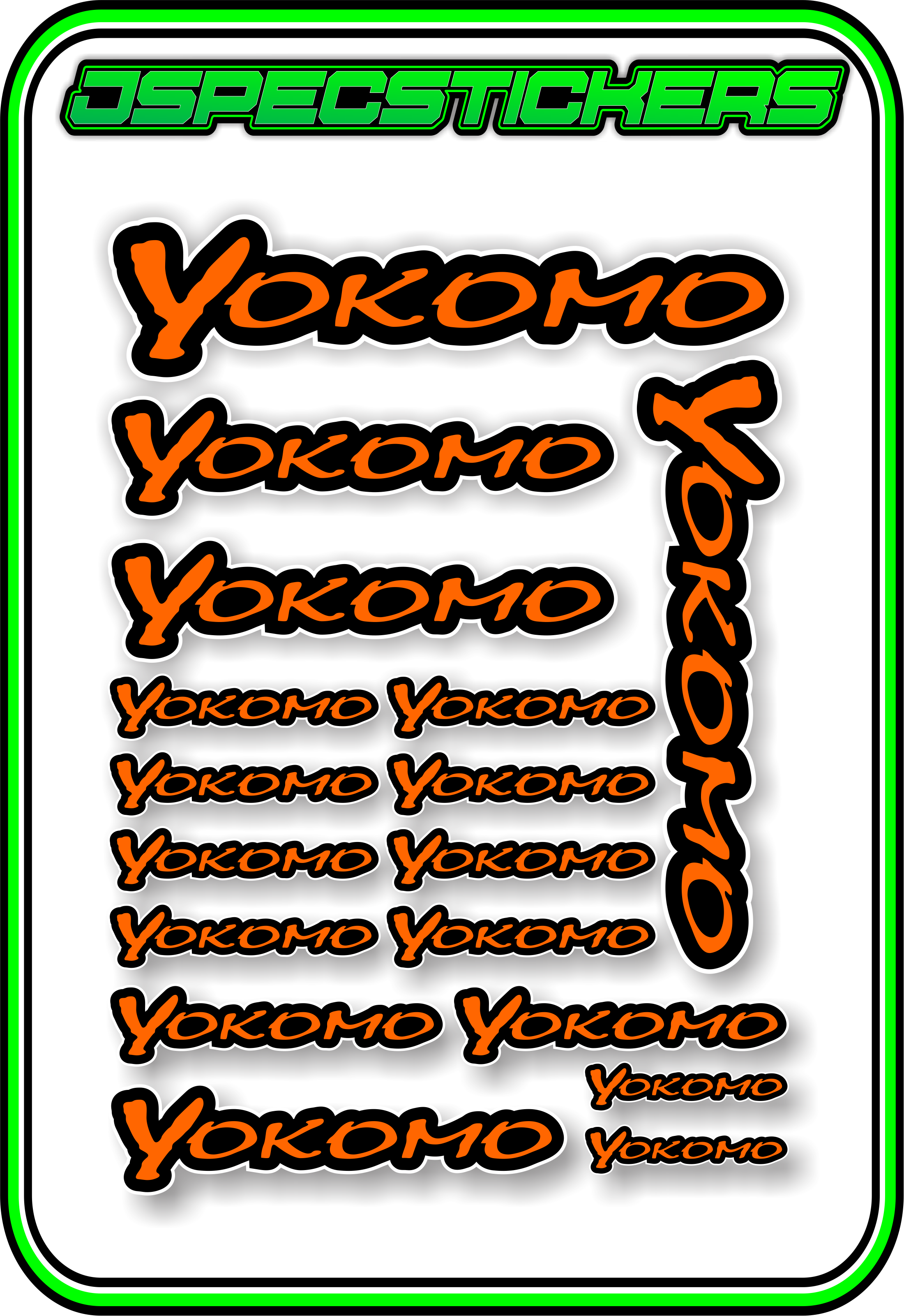 YOKOMO RC STICKER SHEET A5 - Jspec Stickers