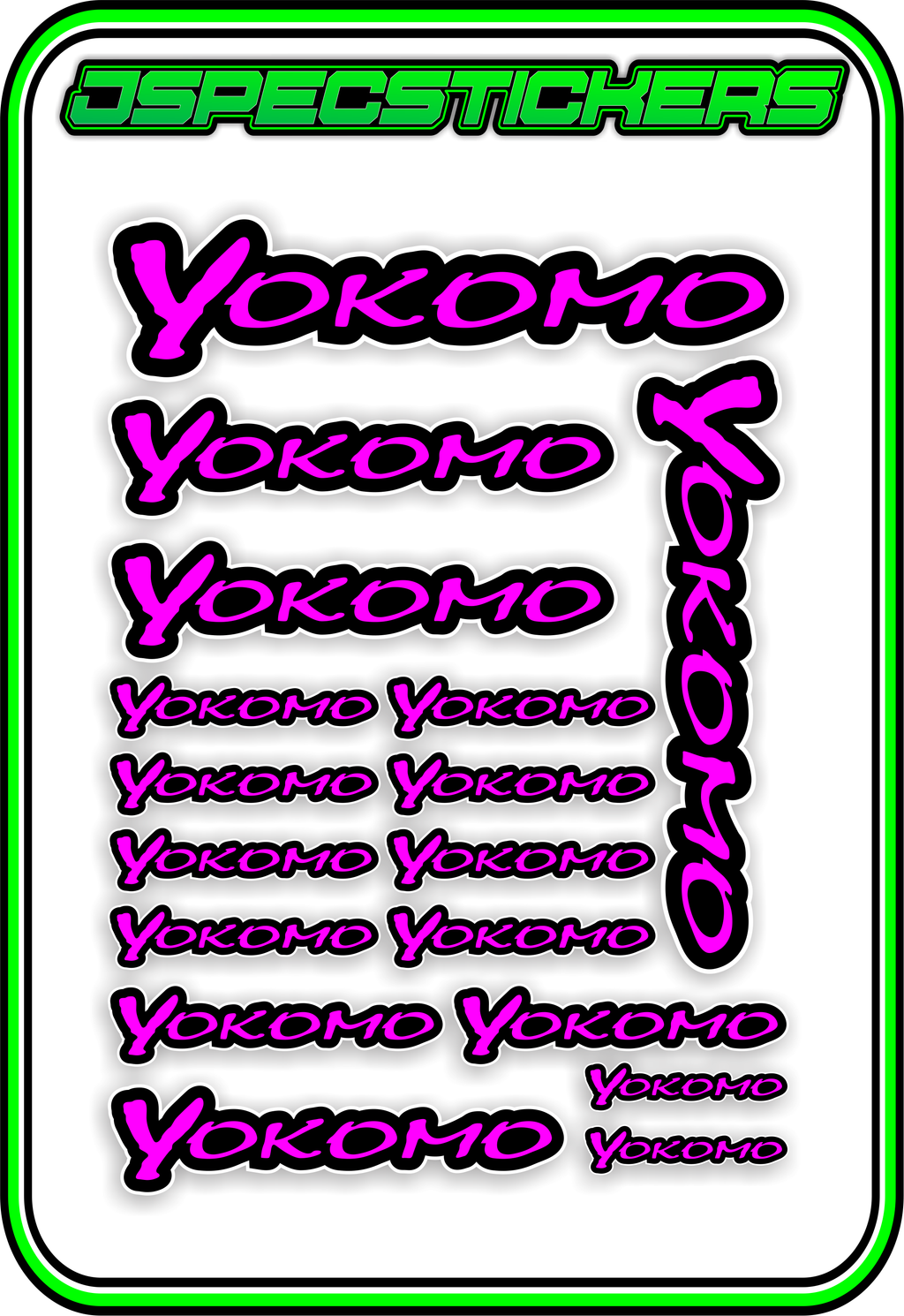 YOKOMO RC STICKER SHEET A5 - Jspec Stickers