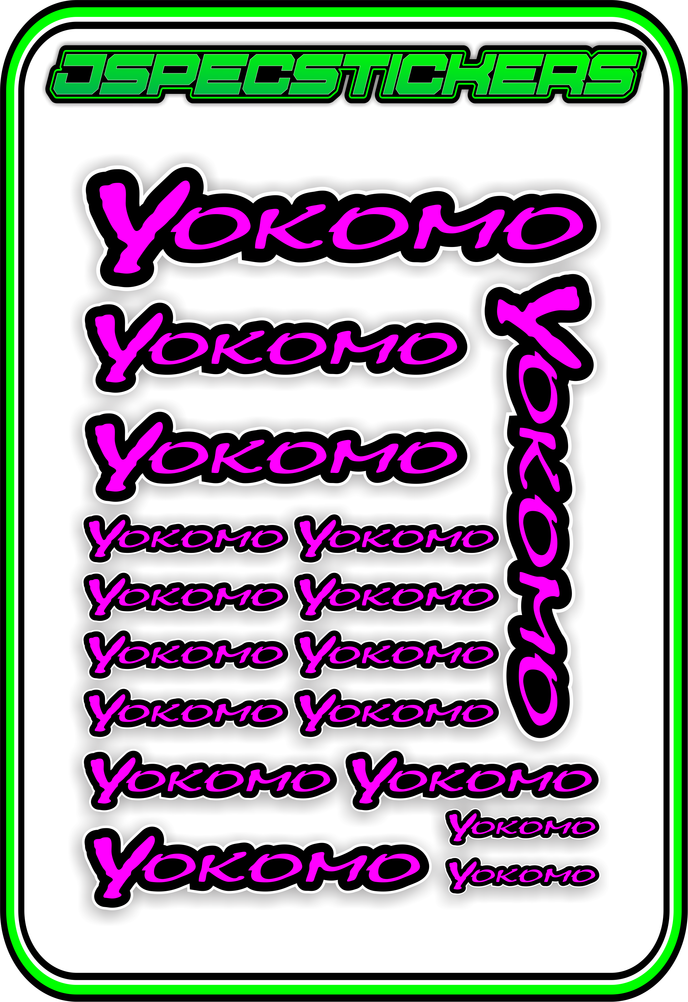 YOKOMO RC STICKER SHEET A5 - Jspec Stickers