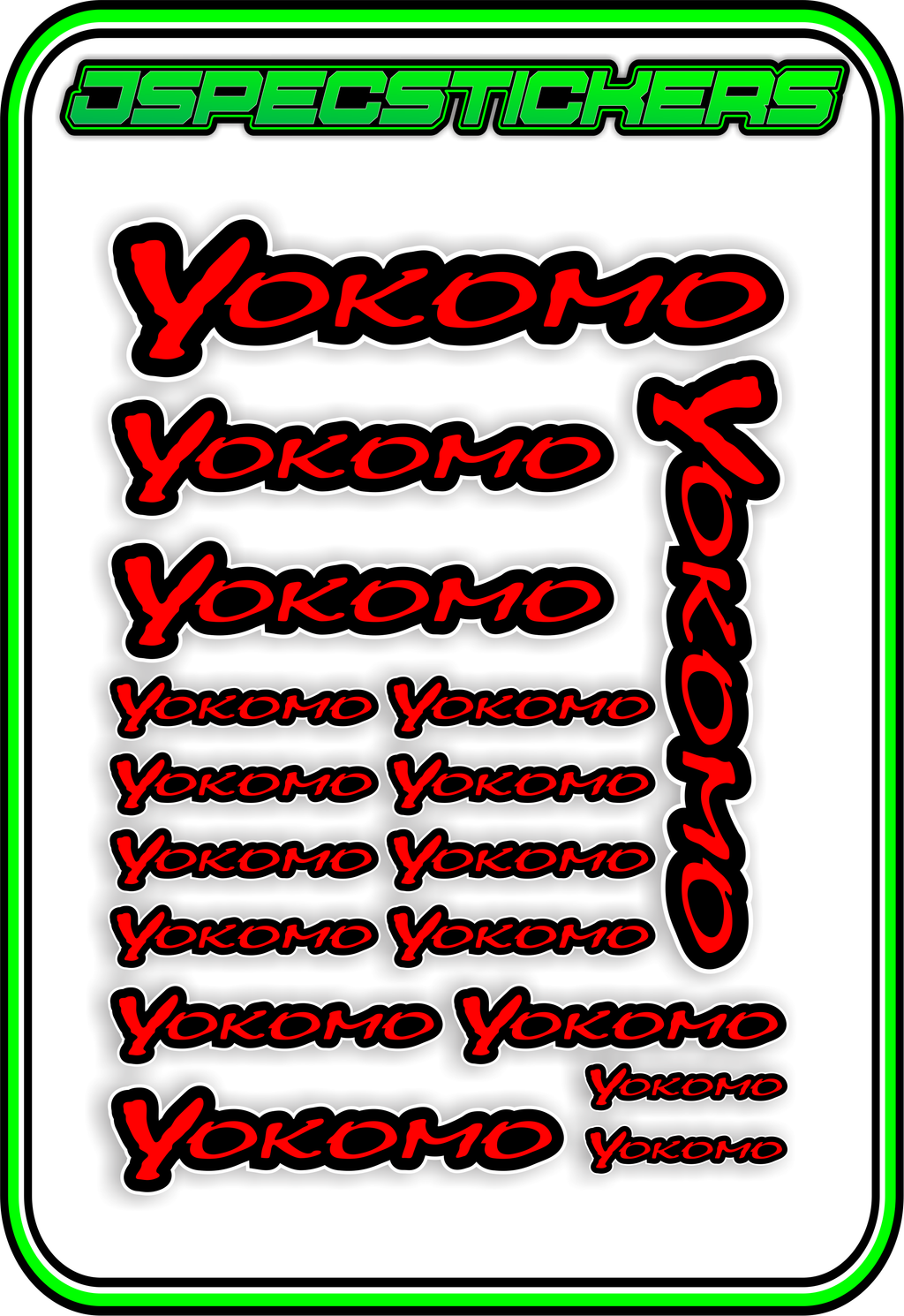 YOKOMO RC STICKER SHEET A5 - Jspec Stickers