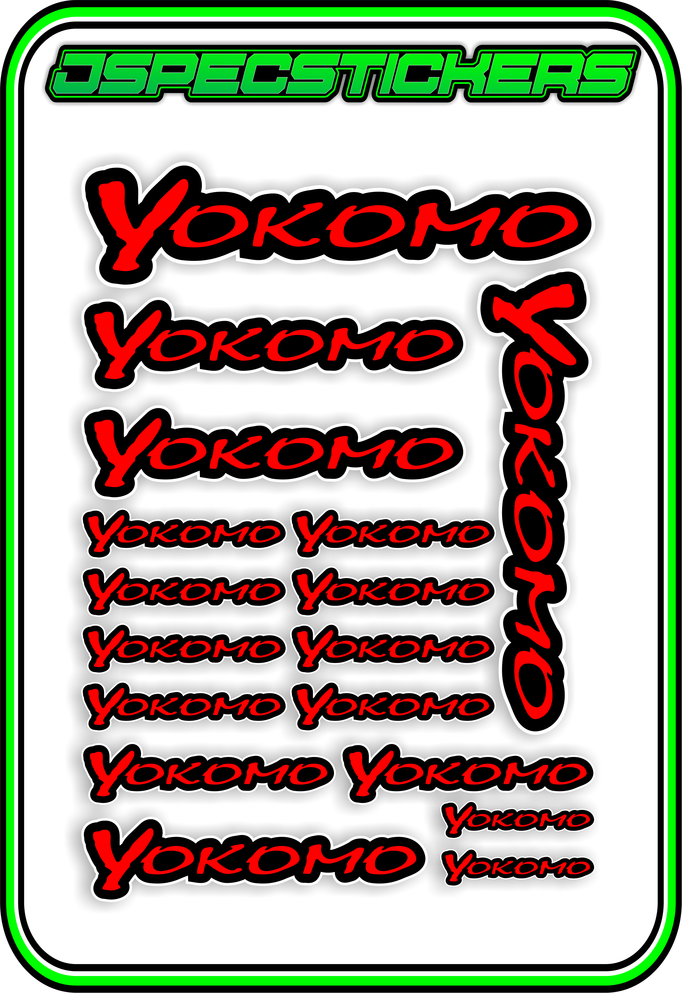 YOKOMO RC STICKER SHEET A5 - Jspec Stickers