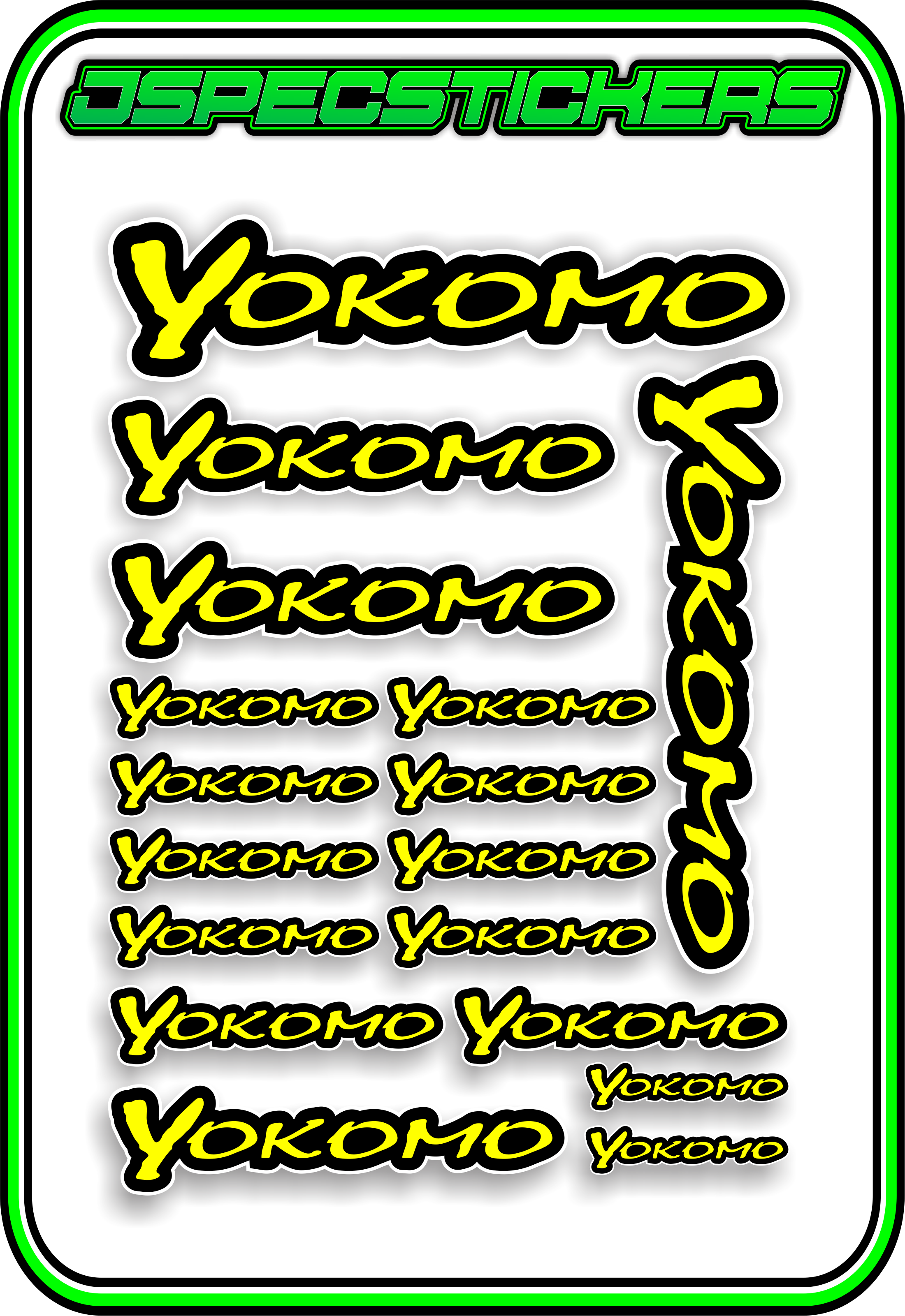 YOKOMO RC STICKER SHEET A5 - Jspec Stickers